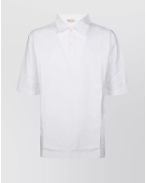 Marni Cotton Short-Sleeve Polo Shirt - White