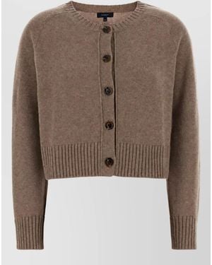 Soeur Merino Wool Fitted Cardigan - Brown