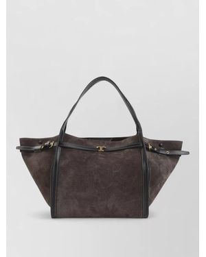Tod's T Timeless Medium Suede Leather Tote Bag - Multicolour