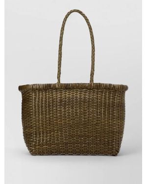 Dragon Diffusion Beach Bag Dual Handles Rectangular Shape - Natural