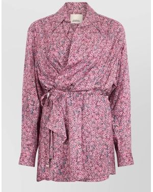 Isabel Marant Viscose Silk Blouse Belt Detail - Pink