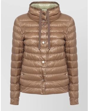 Herno Reversible Short Down Jacket High Neck - Brown
