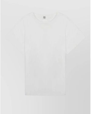 TOTEME Cotton Crew Neck Short Sleeve T-Shirt - White