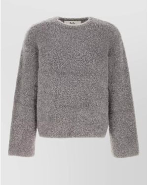 Séfr Stretch Mohair Blend Jermaine Crew Jumper - Grey