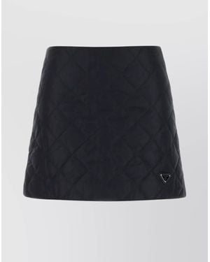 Prada Quilted A-Line Mini Skirt - Black
