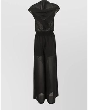 Pinko Camporosso Beach Jumpsuit Viscose Voile - Black