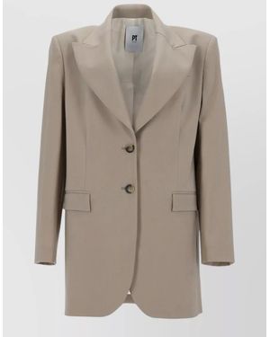 PT Torino Victoria Wool Single Breasted Jacket - Natural
