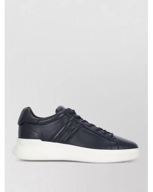 Hogan Leather Low Top Sneakers Round Toe - Blue