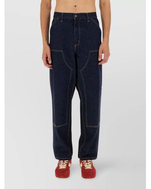 Carhartt Cotton Double Knee Straight-Leg Trousers - Blue