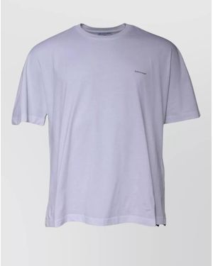Balenciaga Logo Cotton Crew Neck Short Sleeve T-Shirt - Purple
