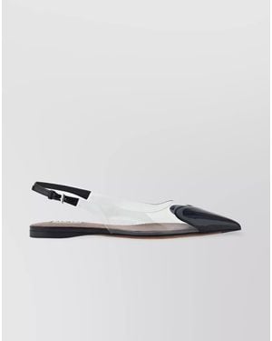Alaïa Leather Slingback Ballerina Shoes - Metallic