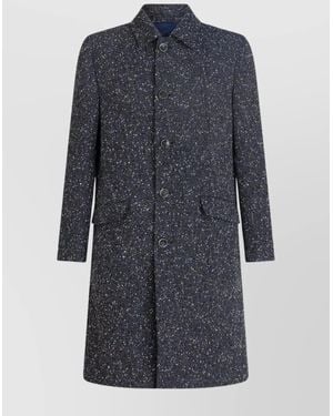 Etro Coat Long Sleeve Notched Lapels - Blue