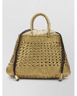 Dragon Diffusion Santa Cano Medium Bucket Bag Tassel Handles - Natural