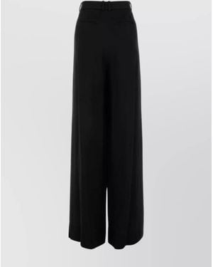 Saint Laurent Satin Wide-Leg Trousers - Black