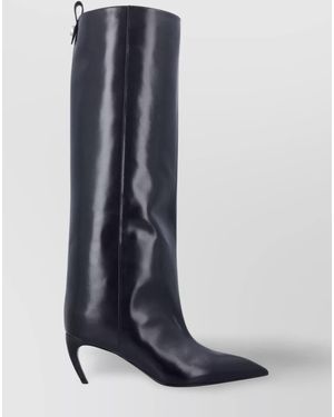 The Attico 65 High Shaft Kitten Heel Boots - Blue