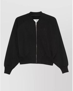 MM6 by Maison Margiela Cotton Bomber Jacket - Black