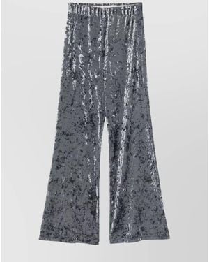 forte_forte Velvet High-Rise Flared Trousers - Grey
