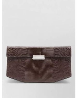 TOTEME Leather Textured Clutch Bag - Brown