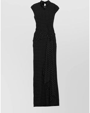 ROTATE BIRGER CHRISTENSEN Floral-Print Sleeveless High-Neck Maxi Dress - Black