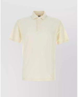 Fedeli Piquet Polo Shirt Collar Short Sleeves - White