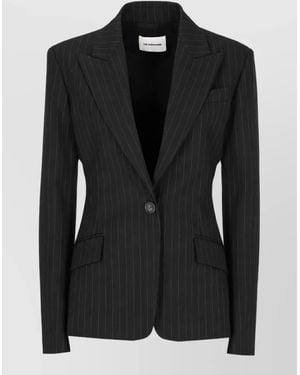 ANDAMANE Pinstriped Blazer - Black