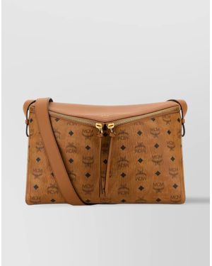 MCM Canvas Diamant 3D Crossbody Bag - Brown