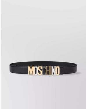 Moschino Calfskin Adjustable Belt Multi-Tone Buckle - Black