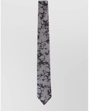 Dries Van Noten Silk Printed Tie - White