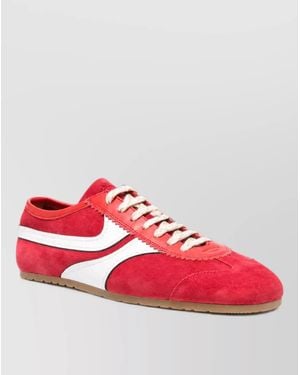 Dries Van Noten Leather Lace-Up Shoes - Red