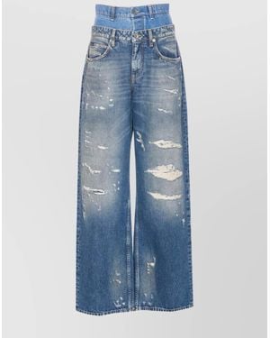 Dolce & Gabbana Denim High-Rise Wide-Leg Jeans - Blue