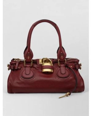 Chloé Paddington Leather Clutch Bag - Red