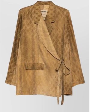 Uma Wang Floral-Print Fitted Jacket - Natural