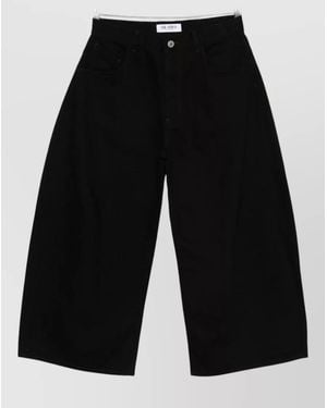 The Attico Denim Oversized Wide-Leg Trousers - Black