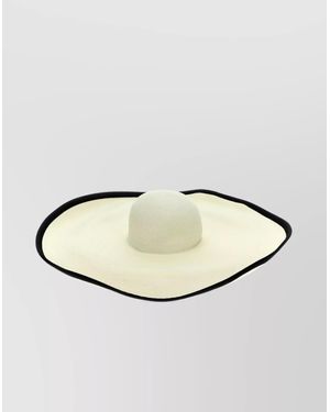 Max Mara 'Robert' Wide Brim Structured Hat in Black | Lyst
