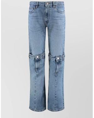 Coperni Straight Cut Denim Trousers Belt Loops Pockets - Blue