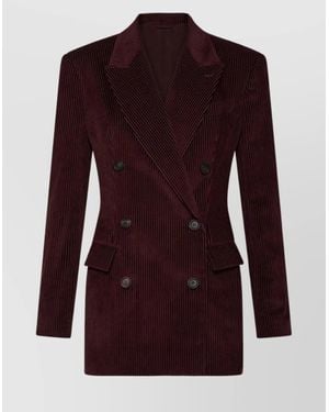 Brunello Cucinelli Double Breasted Velvet Jacket - Purple