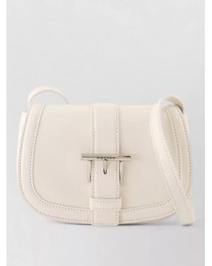 McQueen T Bar Mini Satchel Leather Clutch - Natural