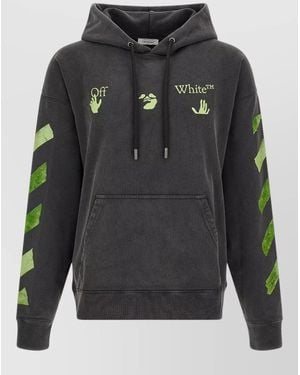 Off-White c/o Virgil Abloh Cotton Printed Hoodie - Grey