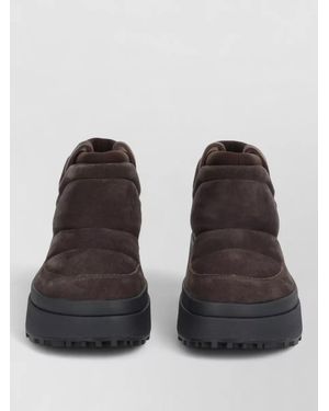 Ash Onyx Ankle Platform Slippers Pull Tab - Black