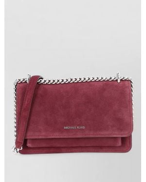 Michael Kors Suede Shoulder Bag Chain Strap - Red
