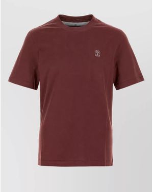 Brunello Cucinelli Cotton Logo T-Shirt - Red