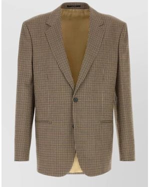Gucci Embroidered Wool Blazer Checked Pattern - Green