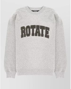 ROTATE BIRGER CHRISTENSEN Logo Crew Neck Sweatshirt Long Sleeves - Grey
