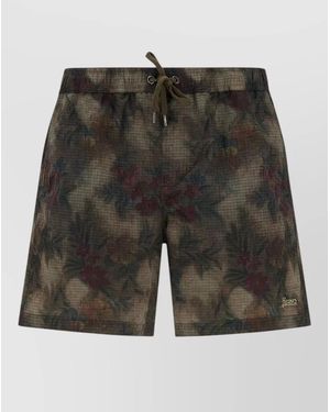 Herno Tropical Floral Ripstop Nylon Swim Shorts - Gray