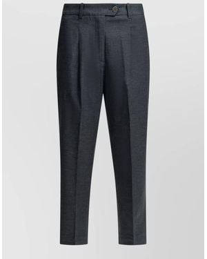 Circolo 1901 Tailored Trousers Straight Leg Belt Loops - Blue