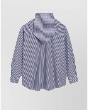Ami Paris Striped Bandana Long-Sleeve Shirt - Purple