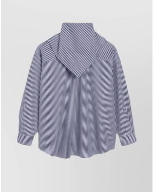 Ami Paris Striped Bandana Cotton Long-Sleeve Shirt - Purple