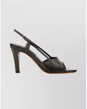 Miu Miu Leather Sandals With Buckle And Peep Toe - Multicolor