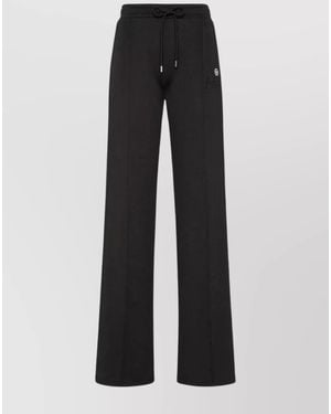 Philipp Plein Wide Leg Trousers Drawstring Waist - Black