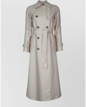Harris Wharf London Long Raglan Trench Coat Wool - Grey